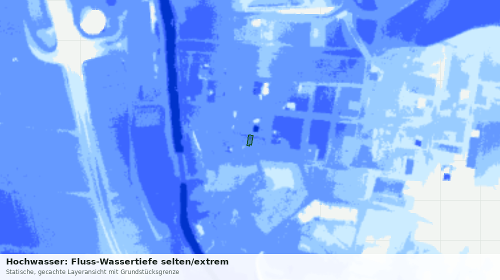 Statische Kartenansicht: Hochwasser: Fluss-Wassertiefe selten/extrem