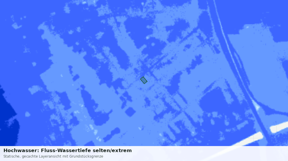 Statische Kartenansicht: Hochwasser: Fluss-Wassertiefe selten/extrem