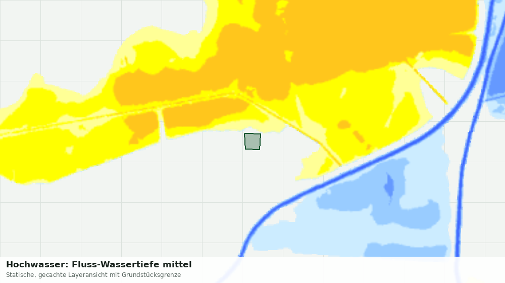 Statische Kartenansicht: Hochwasser: Fluss-Wassertiefe mittel