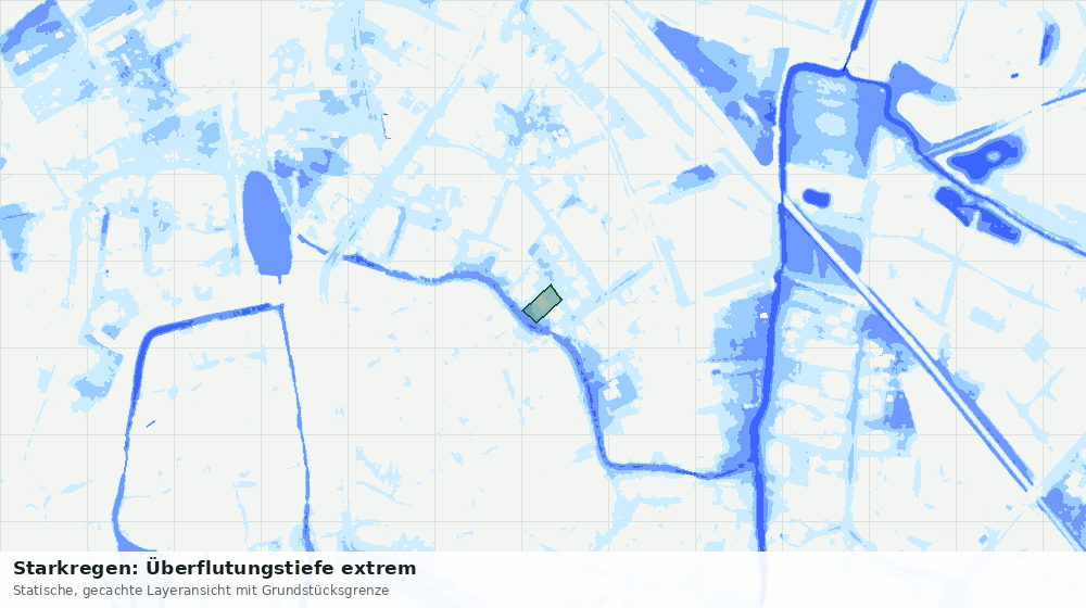 Statische Kartenansicht: Starkregen: Überflutungstiefe extrem