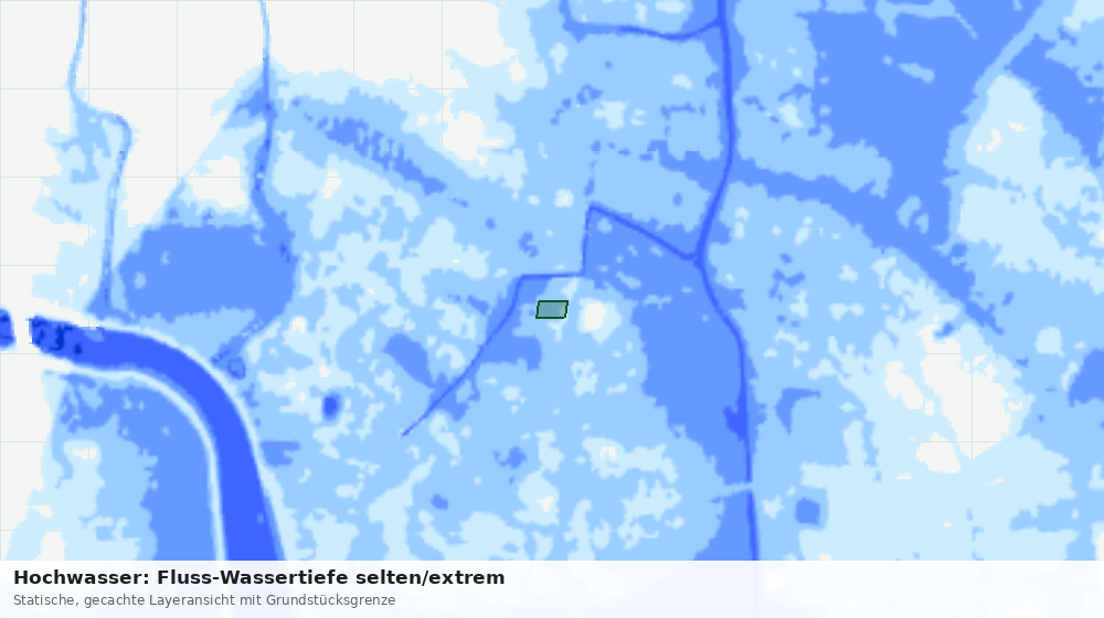 Statische Kartenansicht: Hochwasser: Fluss-Wassertiefe selten/extrem