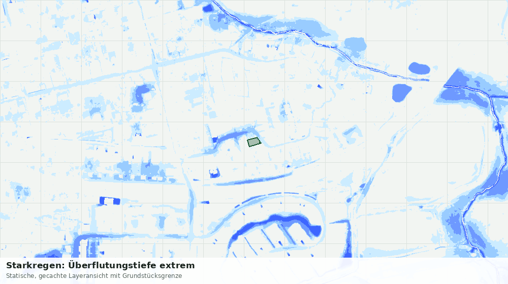 Statische Kartenansicht: Starkregen: Überflutungstiefe extrem