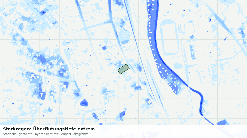 Statische Kartenansicht: Starkregen: Überflutungstiefe extrem
