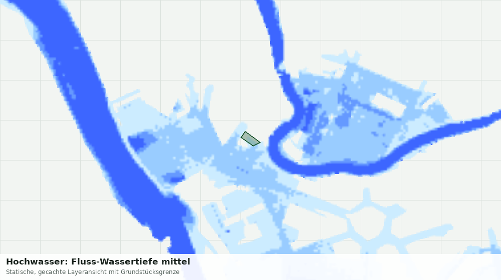 Statische Kartenansicht: Hochwasser: Fluss-Wassertiefe mittel