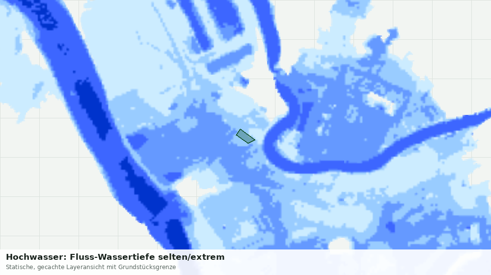 Statische Kartenansicht: Hochwasser: Fluss-Wassertiefe selten/extrem