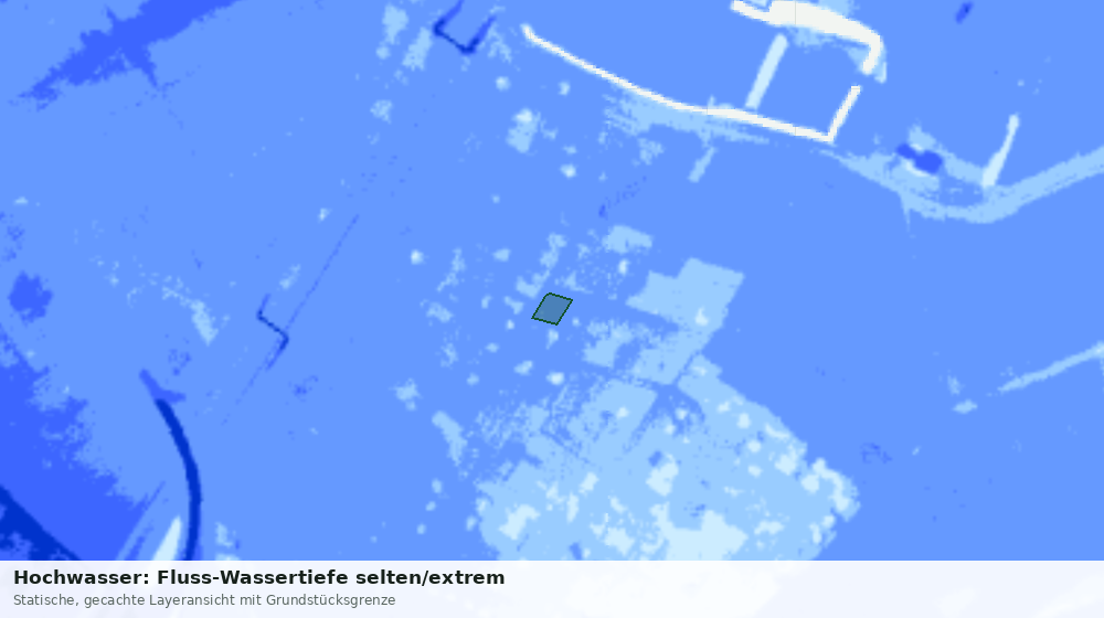 Statische Kartenansicht: Hochwasser: Fluss-Wassertiefe selten/extrem