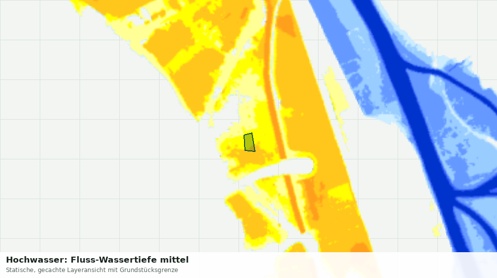 Statische Kartenansicht: Hochwasser: Fluss-Wassertiefe mittel