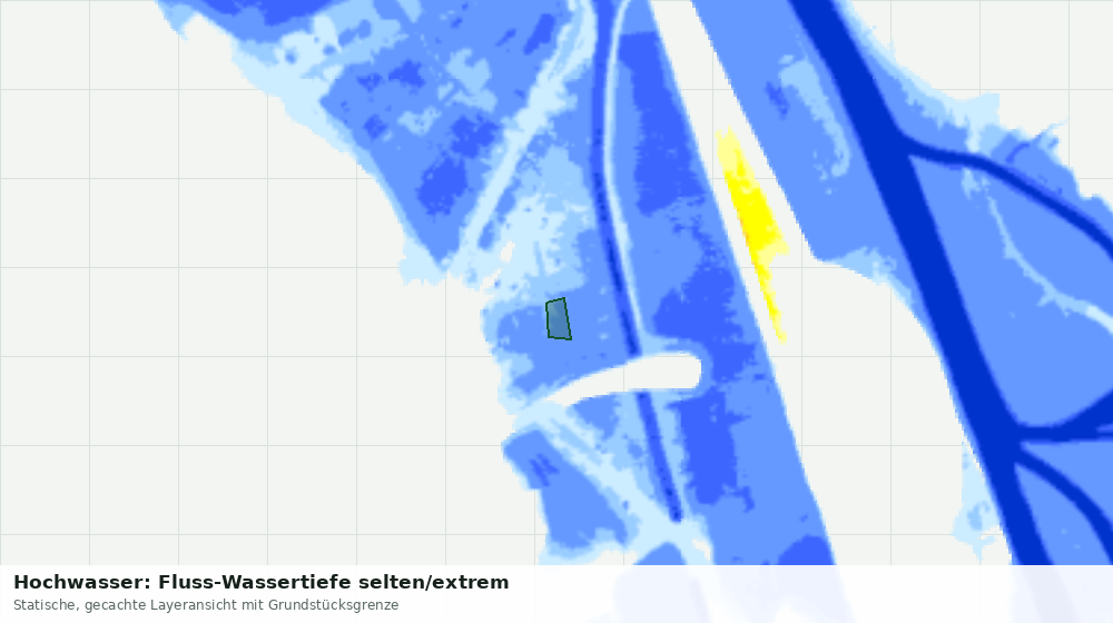 Statische Kartenansicht: Hochwasser: Fluss-Wassertiefe selten/extrem