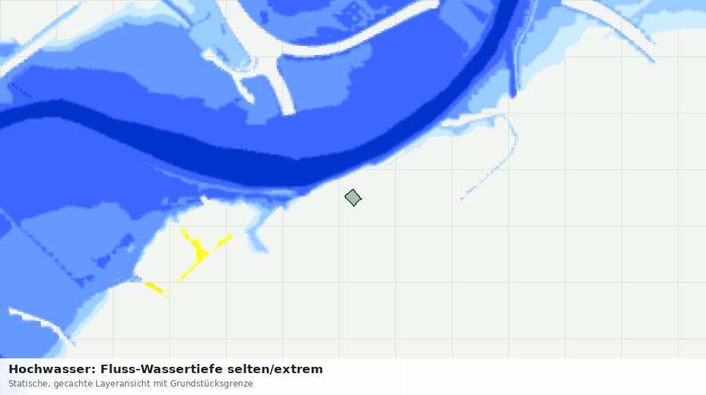 Statische Kartenansicht: Hochwasser: Fluss-Wassertiefe selten/extrem