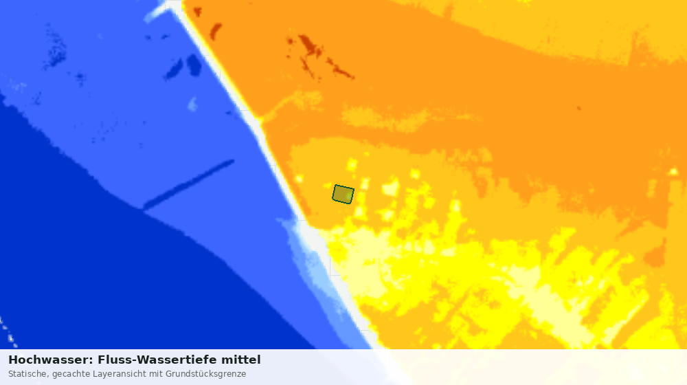 Statische Kartenansicht: Hochwasser: Fluss-Wassertiefe mittel