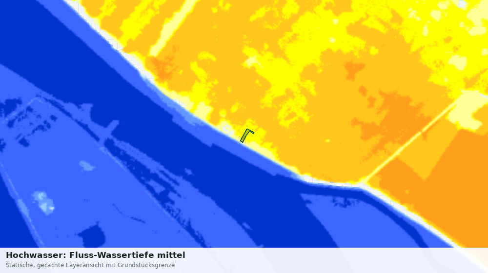 Statische Kartenansicht: Hochwasser: Fluss-Wassertiefe mittel