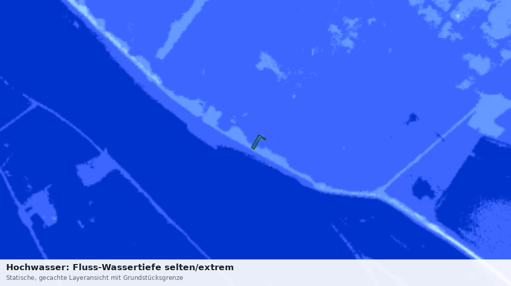 Statische Kartenansicht: Hochwasser: Fluss-Wassertiefe selten/extrem