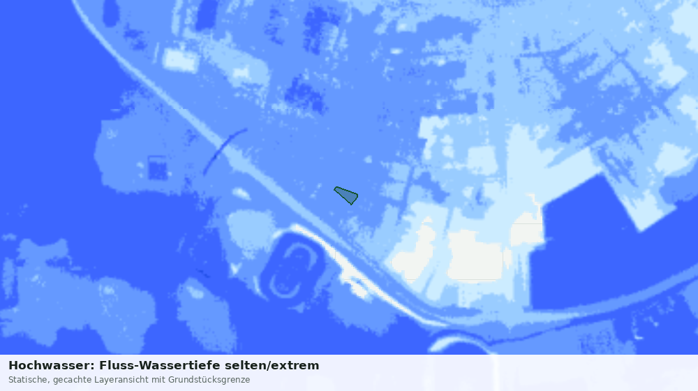 Statische Kartenansicht: Hochwasser: Fluss-Wassertiefe selten/extrem