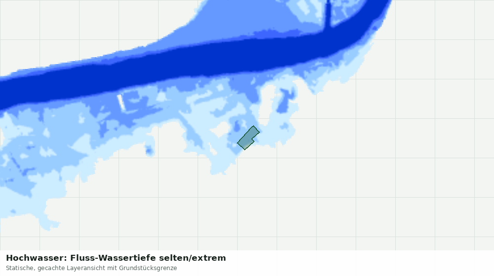 Statische Kartenansicht: Hochwasser: Fluss-Wassertiefe selten/extrem