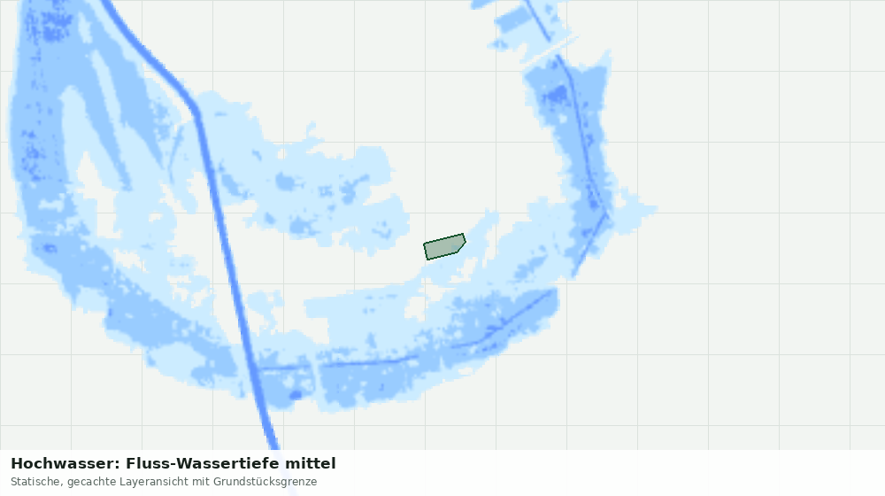 Statische Kartenansicht: Hochwasser: Fluss-Wassertiefe mittel