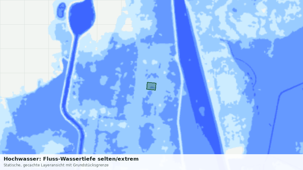 Statische Kartenansicht: Hochwasser: Fluss-Wassertiefe selten/extrem