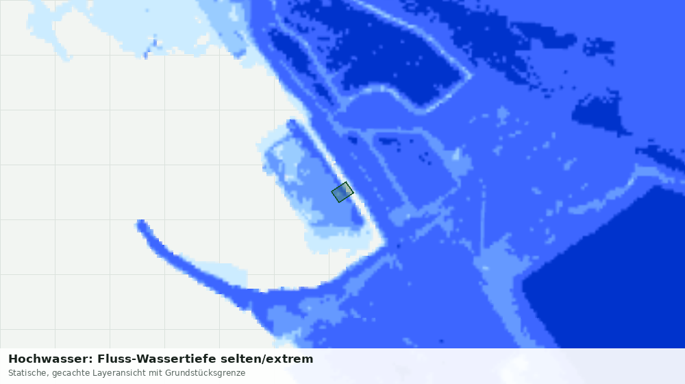 Statische Kartenansicht: Hochwasser: Fluss-Wassertiefe selten/extrem