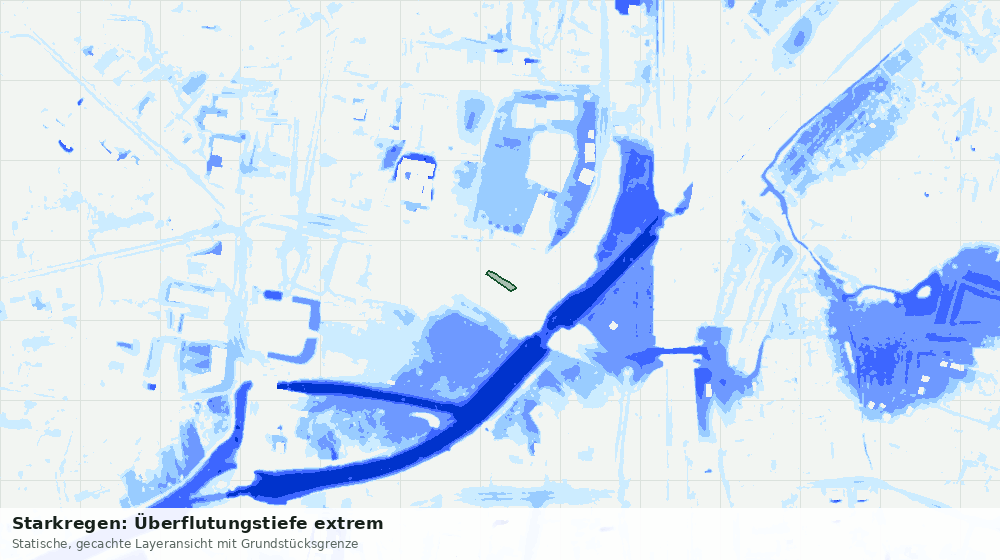 Statische Kartenansicht: Starkregen: Überflutungstiefe extrem