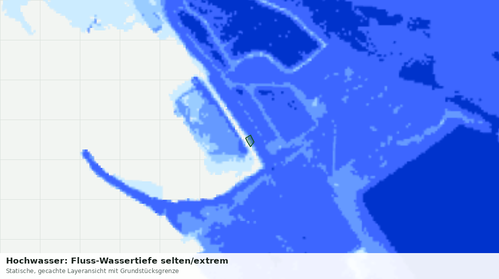 Statische Kartenansicht: Hochwasser: Fluss-Wassertiefe selten/extrem