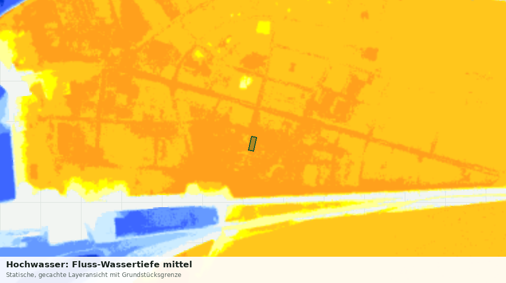 Statische Kartenansicht: Hochwasser: Fluss-Wassertiefe mittel