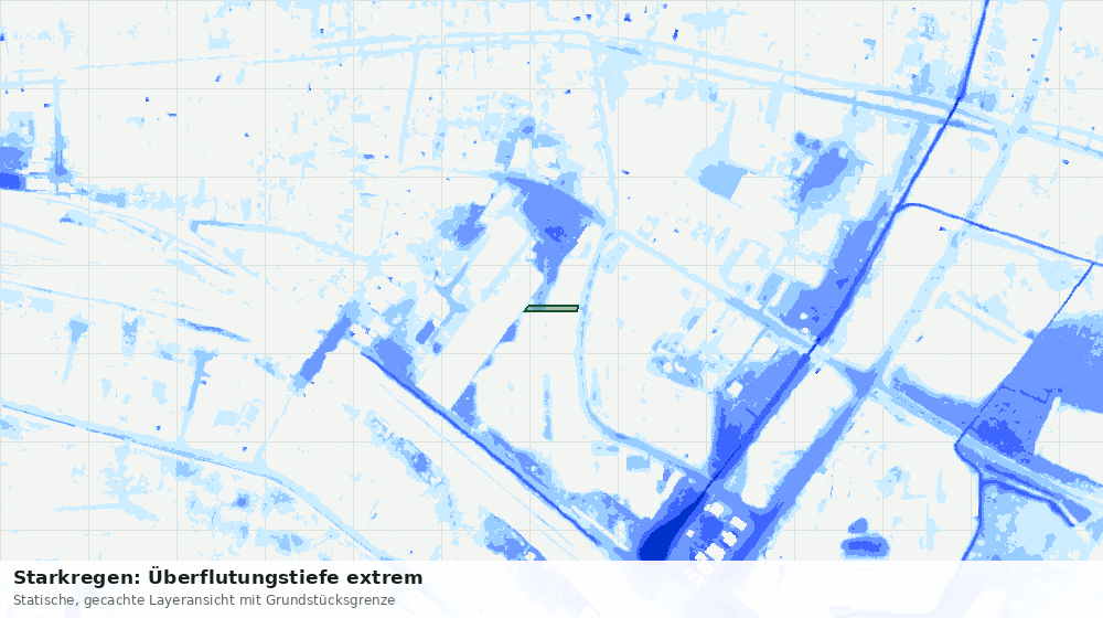 Statische Kartenansicht: Starkregen: Überflutungstiefe extrem