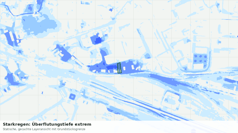Statische Kartenansicht: Starkregen: Überflutungstiefe extrem