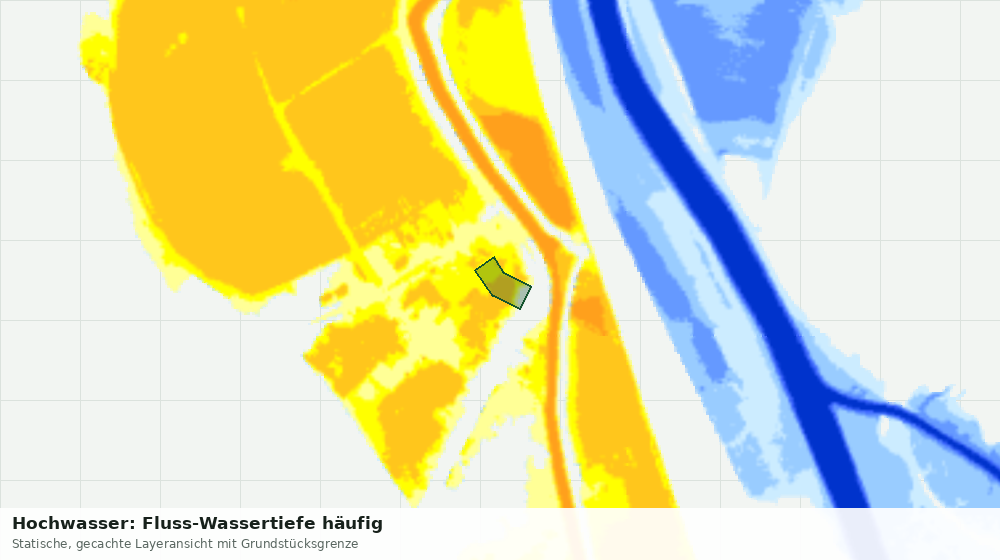 Statische Kartenansicht: Hochwasser: Fluss-Wassertiefe häufig