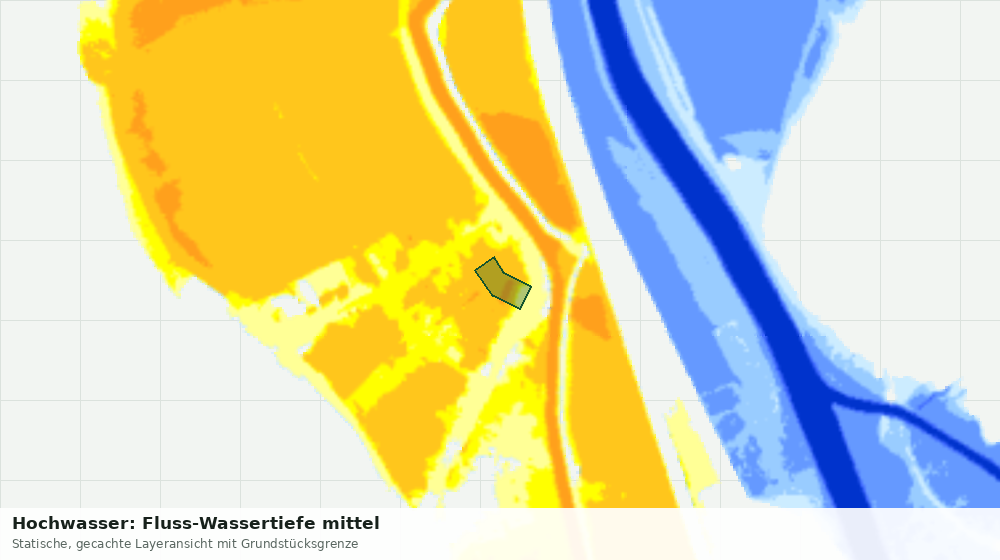 Statische Kartenansicht: Hochwasser: Fluss-Wassertiefe mittel