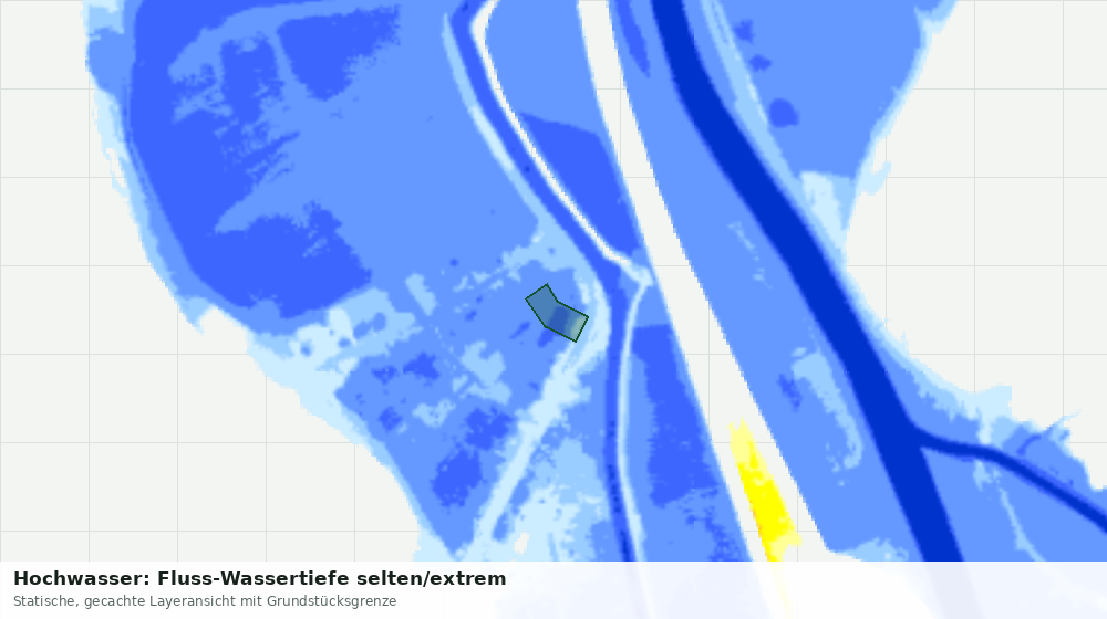 Statische Kartenansicht: Hochwasser: Fluss-Wassertiefe selten/extrem