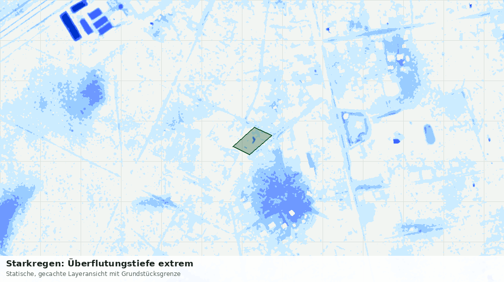 Statische Kartenansicht: Starkregen: Überflutungstiefe extrem