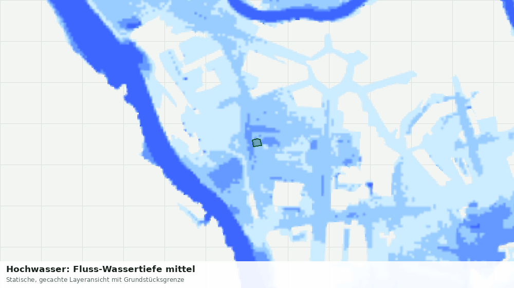Statische Kartenansicht: Hochwasser: Fluss-Wassertiefe mittel