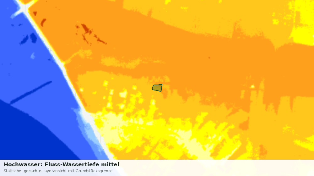 Statische Kartenansicht: Hochwasser: Fluss-Wassertiefe mittel