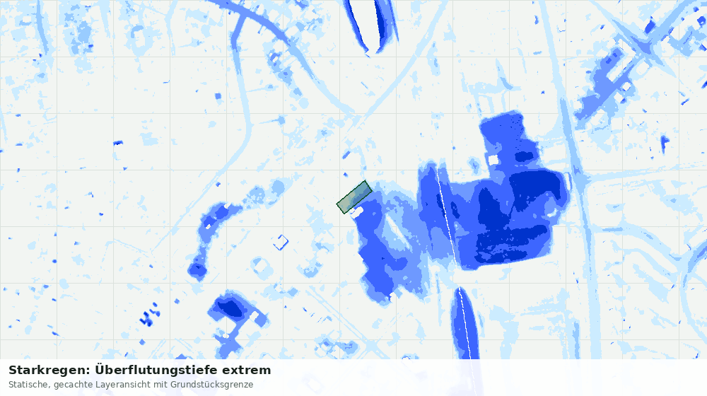 Statische Kartenansicht: Starkregen: Überflutungstiefe extrem