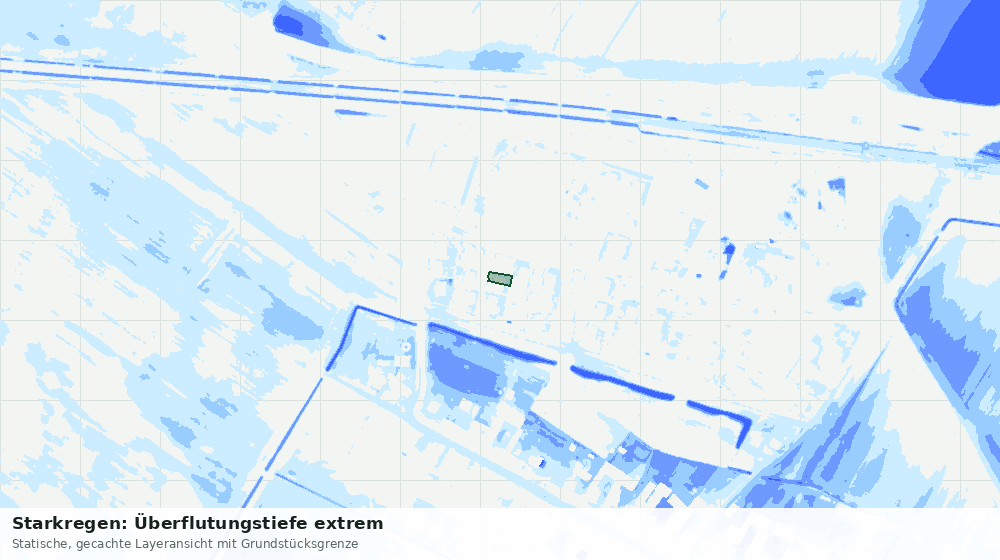 Statische Kartenansicht: Starkregen: Überflutungstiefe extrem