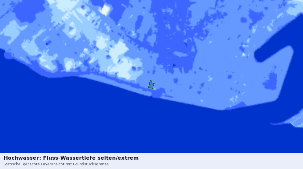 Statische Kartenansicht: Hochwasser: Fluss-Wassertiefe selten/extrem