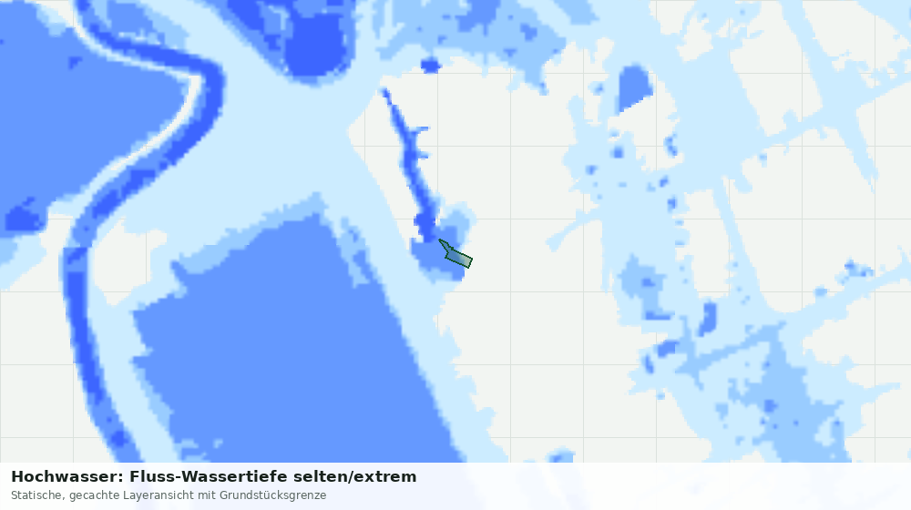Statische Kartenansicht: Hochwasser: Fluss-Wassertiefe selten/extrem