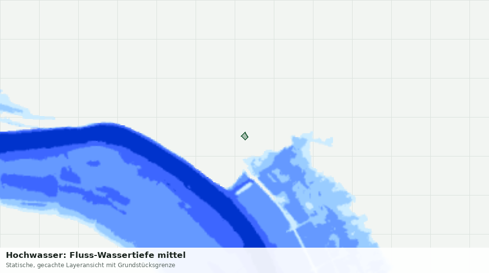 Statische Kartenansicht: Hochwasser: Fluss-Wassertiefe mittel
