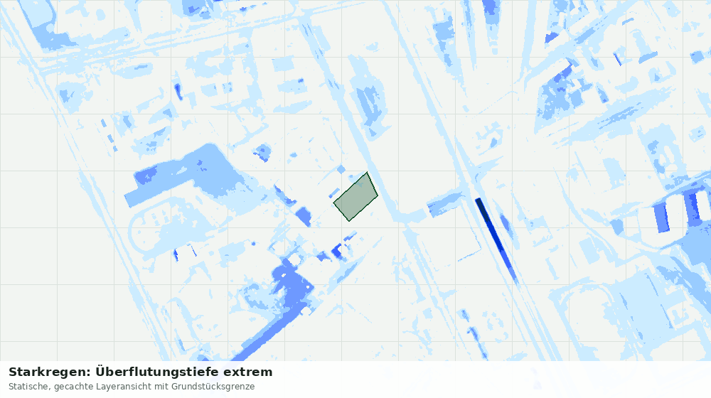 Statische Kartenansicht: Starkregen: Überflutungstiefe extrem