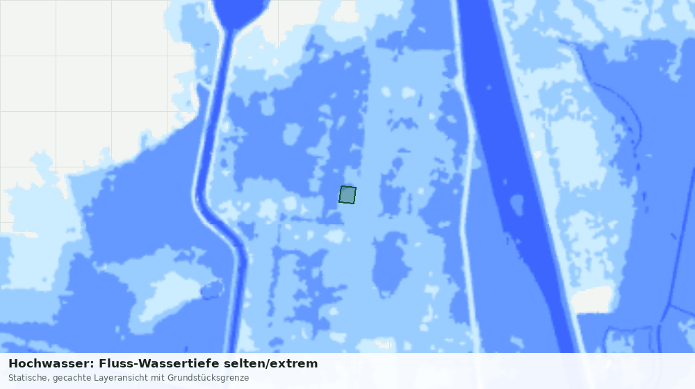 Statische Kartenansicht: Hochwasser: Fluss-Wassertiefe selten/extrem