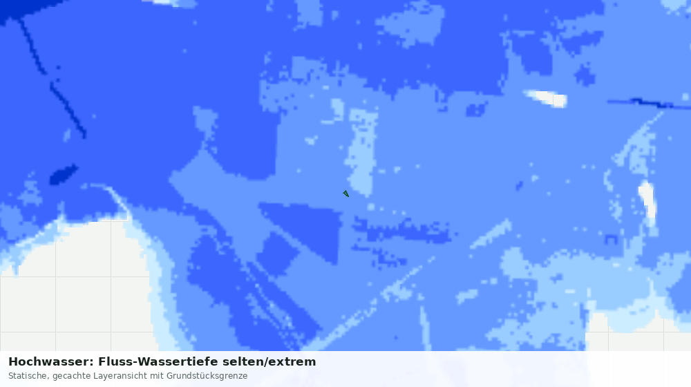 Statische Kartenansicht: Hochwasser: Fluss-Wassertiefe selten/extrem