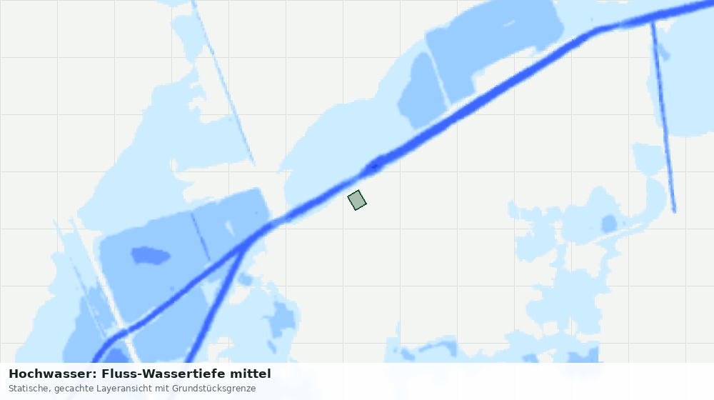 Statische Kartenansicht: Hochwasser: Fluss-Wassertiefe mittel