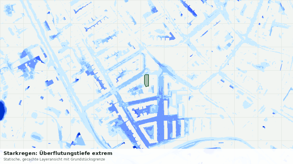 Statische Kartenansicht: Starkregen: Überflutungstiefe extrem
