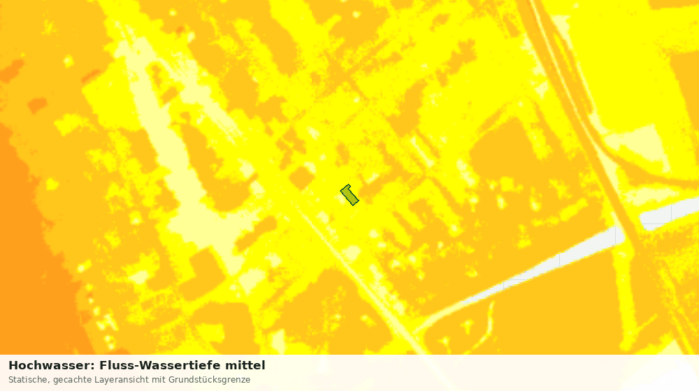 Statische Kartenansicht: Hochwasser: Fluss-Wassertiefe mittel