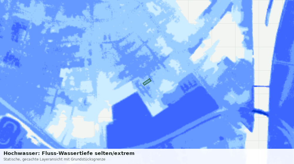 Statische Kartenansicht: Hochwasser: Fluss-Wassertiefe selten/extrem