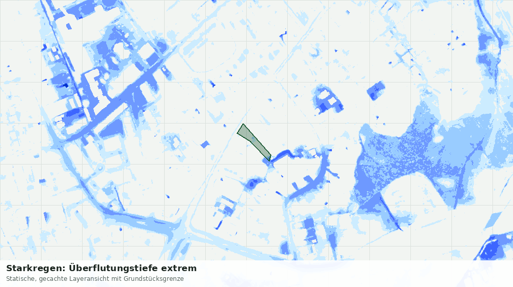 Statische Kartenansicht: Starkregen: Überflutungstiefe extrem