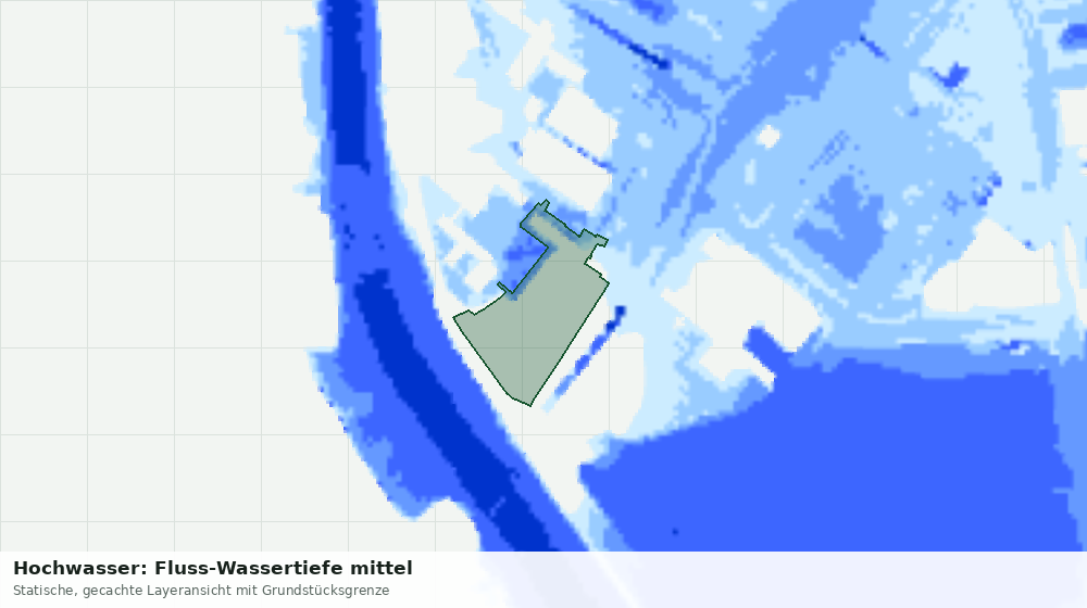 Statische Kartenansicht: Hochwasser: Fluss-Wassertiefe mittel