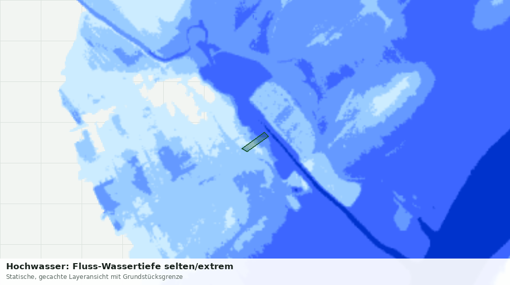Statische Kartenansicht: Hochwasser: Fluss-Wassertiefe selten/extrem