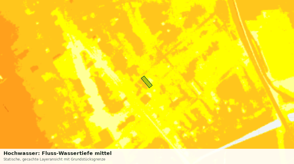 Statische Kartenansicht: Hochwasser: Fluss-Wassertiefe mittel