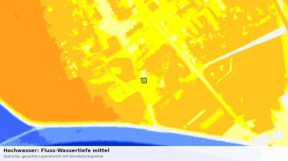 Statische Kartenansicht: Hochwasser: Fluss-Wassertiefe mittel