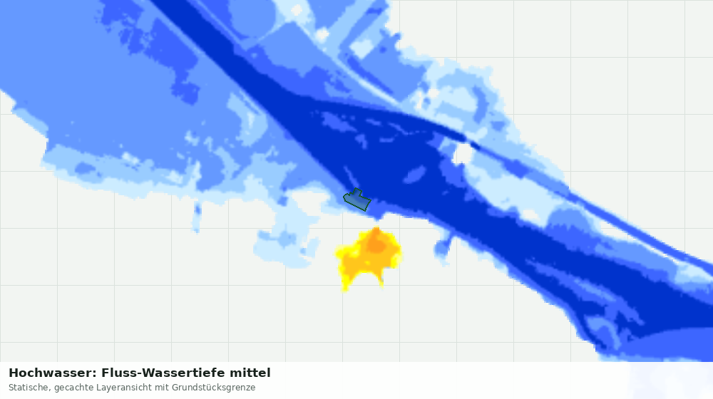 Statische Kartenansicht: Hochwasser: Fluss-Wassertiefe mittel
